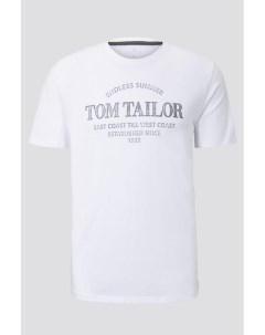 Хлопковая футболка с логотипом бренда Tom tailor