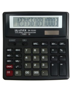 Калькулятор настольный 14 разрядный Sk 504ii двойное питание двойная память 156 X 157 X 32 мм черный Skainer