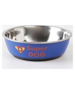 Миска металлическая для собаки Super Dog 450 мл 14х4 5 см Пушистое счастье