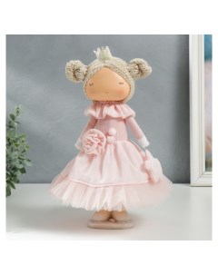 Кукла интерьерная Маленькая принцесса в розовом с цветком 35х15 5х17 см Nnb