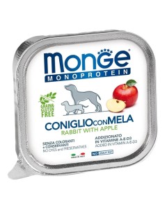 Консервы Dog Monoprotein Fruits Паштет из кролика с яблоком для собак 150гр Monge