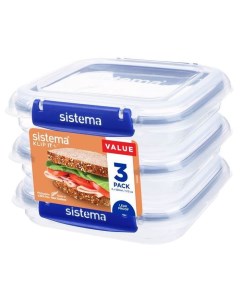 Набор контейнеров для сэндвичей 520 мл 3 шт Sistema