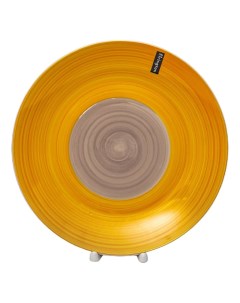 Тарелка обеденная керамика 27 см круглая Аэрография Солнечное утро 139 23072 желтая Elrington