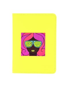 Обложка для паспорта неон желтый Lady pink