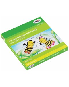 Пластилин восковой Пчелка 12 цветов 180 г со стеком картонная упаковка 280032н Gamma