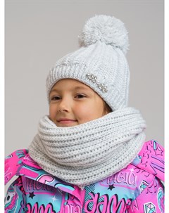 Комплект вязаный для девочки шапка шарф Playtoday kids
