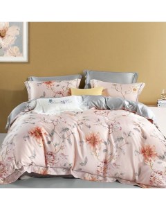Комплект постельного белья евро цветы на жемчужно розовом Anabella asabella