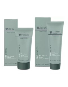 Набор средств с пробиотиком для лица шеи и декольте сыворотка 30 мл крем 50 мл Trend Edition Janssen cosmetics