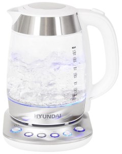 Чайник электрический HYK G4033 1 7л 2200Вт белый серебристый Hyundai