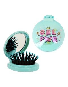 Расческа для волос с зеркалом с принтом girl power Lady pink