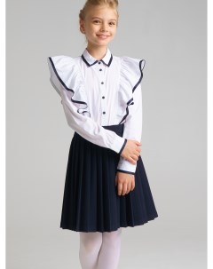 Блузка текстильная с рюшами для девочки School by playtoday