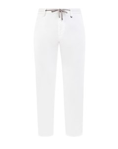 Белые брюки в стиле leisure с поясом на кулиске Canali