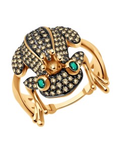 Кольцо из золота с бриллиантами и изумрудами Sokolov diamonds