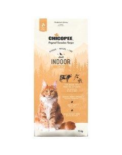 CNL Cat Adult Indoor сухой корм для домашних кошек с говядиной Chicopee