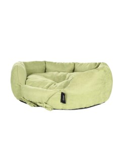 Лежак велюровый круглый 6 для собак и кошек мелких и средних пород 45х49х15 см зеленый Rurri