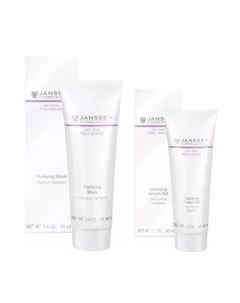 Набор средств для жирной и проблемной кожи маска 75 мл крем гель 50 мл Oily skin Janssen cosmetics