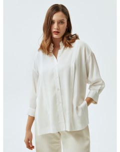 Блуза длинная белая свободного кроя Lalis