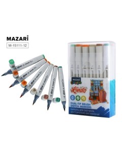 Набор маркеров для скетчинга Lindo Forest colors 12 шт Mazari