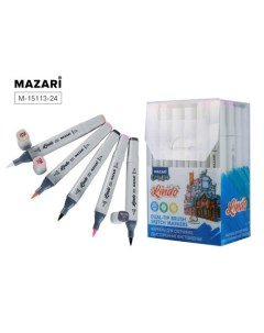 Набор маркеров для скетчинга Lindo Pastel colors 24 шт Mazari
