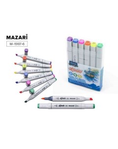 Набор маркеров для скетчинга Lindo Fluorescent colors 6 шт Mazari
