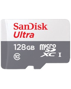 Карта памяти Ultra 128ГБ microSDXC C10 UHS I 100МБ с SDSQUNR 128G GN6MN Sandisk