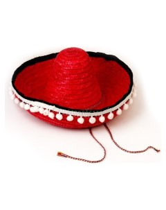Карнавальная шляпа Сомбреро цвет красный Nnb