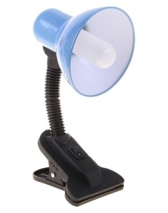 Настольная лампа на прищепке с кнопкой голубая провод 78 см Кнр