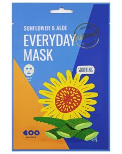 Маска для лица тканевая с маслом семян подсолнечника и экстрактом алоэ Sunflower Aloe Every Day Mask Dearboo
