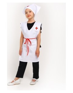 Карнавальный костюм Медсестра накидка с карманом косынка рост 122 140 см Страна карнавалия