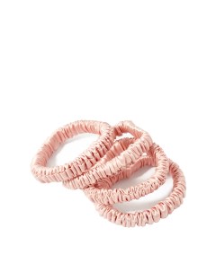 Набор узких шелковых резинок для волос цвет розовая пудра Ayris silk