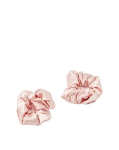 Набор широких шелковых резинок для волос цвет розовая пудра Ayris silk
