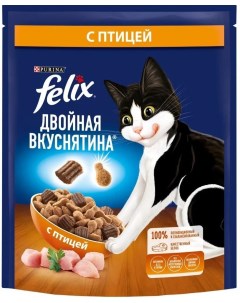 Сухой корм для кошек Двойная вкуснятина с птицей 200гр Felix