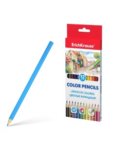 Цветные карандаши шестигранные 12 цветов Erich krause