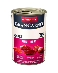 Корм для собак Gran Carno Original Adult говядина и сердцем банка 400г Animonda