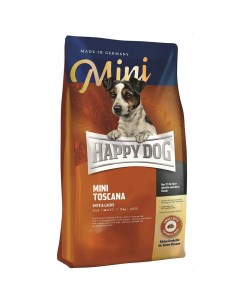Mini Toscana корм для взрослых собак мелких пород с пониженнойактивностью привередливых собак и с чу Happy dog