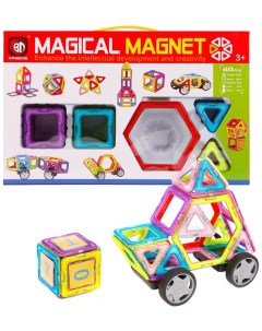 Конструктор магнитный 3D 40 деталей С колёсами 702 Наша игрушка
