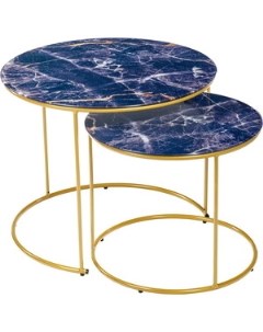 Набор кофейных столиков Tango темно синий ножки матовое золото 2 шт FR 0757 Bradex