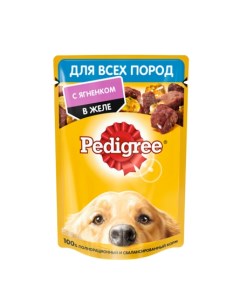 Влажный корм для взрослых собак всех пород ягненок в желе 85 гр Pedigree