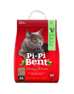 Pi Pi Bent КОМКУЮЩИЙСЯ ГЛИНЯНЫЙ НАПОЛНИТЕЛЬ ДЛЯ КОШЕК сенсация свежести 10 кг Pi-pi bent