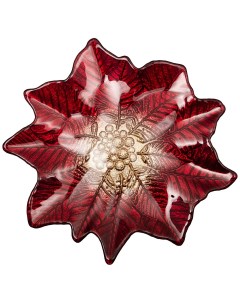 Блюдо Poinsettia red gold 27х26 см Аксам