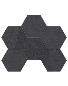 Мозаика Luna Black LN04 TE04 Hexagon Непол 25x28 5 Estima