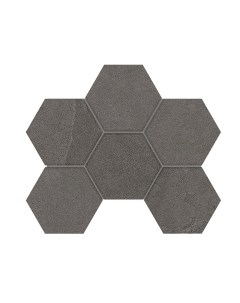 Мозаика Luna Anthracite LN03 TE03 Hexagon Непол 25x28 5 Estima