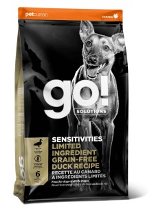 Корм беззерновой для щенков и собак со свежей уткой для чувствительного пищеварения 9 98 кг Go! solutions
