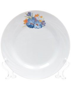 Тарелка десертная керамика 17 5 см круглая Голубка Крокус 9С1184Ф34 Добрушский фарфоровый завод