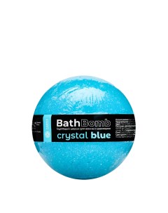 Шарик для ванны бурлящий с шиммером Crystal Blue 120 гр Fabrik cosmetology