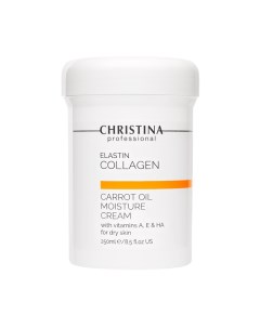 Крем увлажняющий с морковным маслом коллагеном и эластином для сухой кожи Elastin Collagen 250 мл Christina