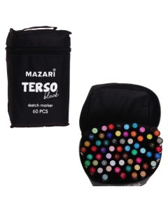 Набор двусторонних маркеров для скетчинга Terso Black 60 цветов Mazari