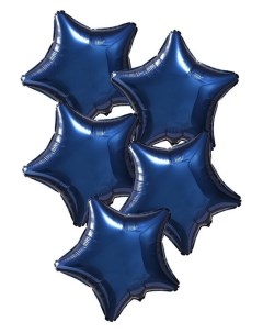Шар фольгированный 19 звезда набор 5 шт цвет синий Nnb