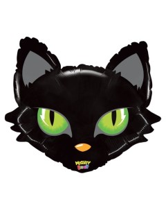 Шар фольгированный 28 Чёрный кот фигура голова Кнр