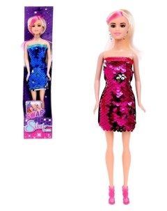 Кукла модель Ульяна в платье цвет малиновый Nnb